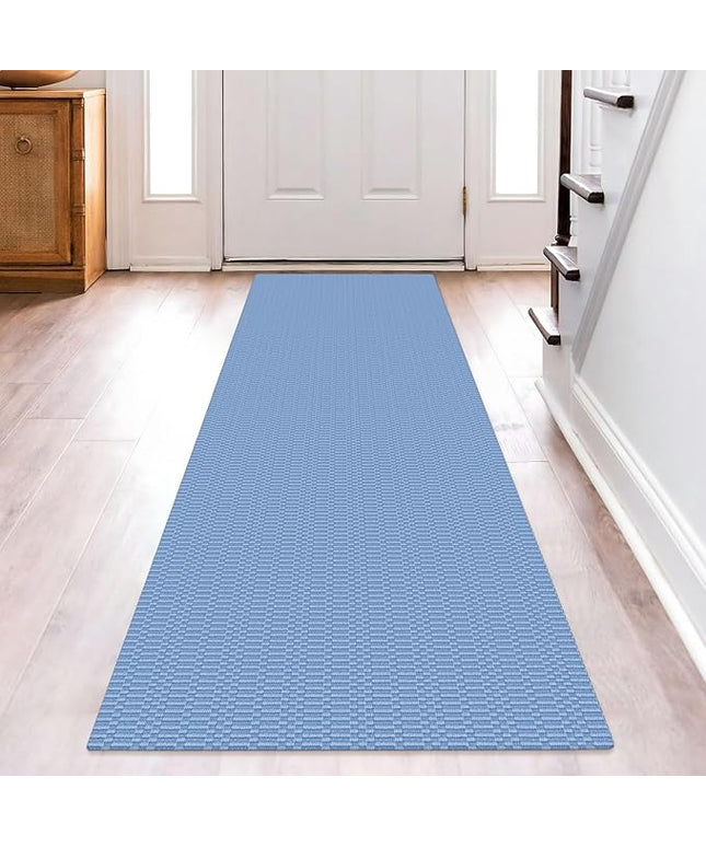 KOZYFLY Washable Runner Rug 2x8 Ft Runners for Hallway Rubber Backed Kitchen Runner Rugs Braided Cotton Entryway Runner Indoor, Carpet Runners for Hallway Entryway Bedroom, Blue