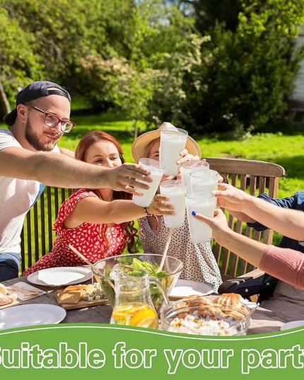 Set of 8 Plastic Drinking Glasses 16 Oz and 10 Oz Reusable Plastic Tumblers Acrylic Tall and Short Unbreakable Water Cups for Indoor Outdoor Home Picnic Party(Clear)