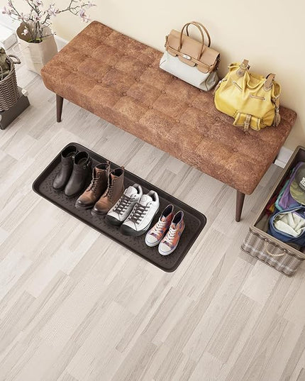 Matace 1 Pack Rubber Large Boot Tray for Entryway,Long Shoe Tray,Slim Boot Mat for Indoor and Outdoor Use, 16x40 in (Pack of 1)