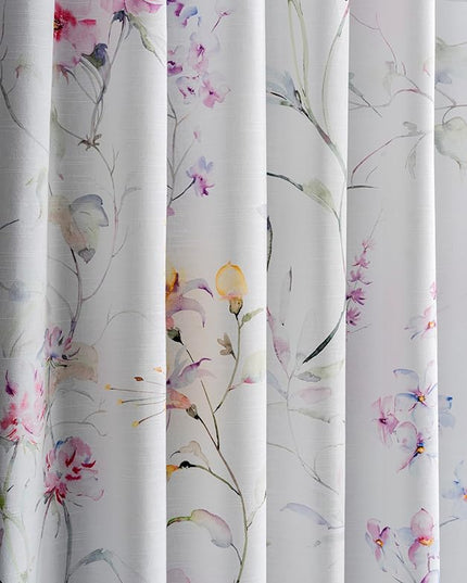 Maison d' Hermine Curtains for Living Room 100% Cotton 96 inch Length Two Panels Light Filtering Curtains for Bedroom Windows with Rod and Loop Pockets Drapes (Summer Floral Green, 50" W x 96" L)