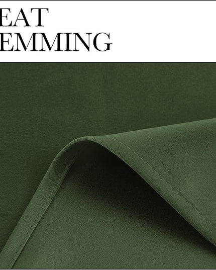 NICETOWN Dark Green Curtains for Bedroom, Grommet Blackout Window Treatments Faux Silk Room Darkening Thermal Window Treatments for Kids Room, 2 Panels, W52 x L63