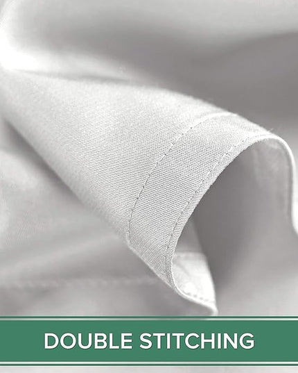 Pure Bamboo Split King Sheets, Genuine 100% Organic Viscose Derived from Bamboo Bed Sheet Set, Soft & Cooling, Double Stitching, 2 Fitted Sheets (Split King, White)