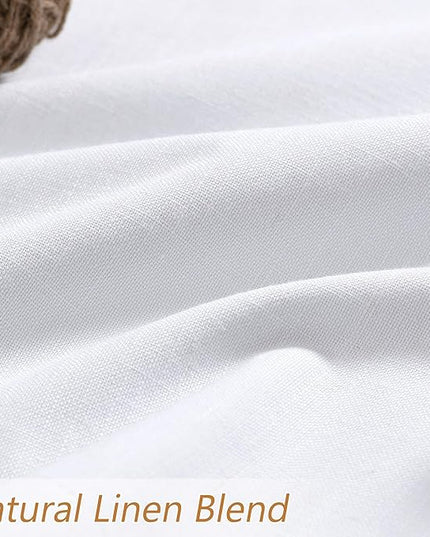 Guken White Linen Blackout Curtains 100 Inch Wide by 84 Inch for Living Room Bedroom Back Tab Thermal Insulated 100% Black Out Linen 1 Drapes Room Darkening Window Curtains White,1 Panel