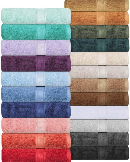 Superior Egyptian Cotton Pile 6 Piece Towel Set, Includes 2 Bath, 2 Hand, 2 Face Towels/Washcloths, Ultra Soft Luxury Towels, Thick Plush Essentials, Guest Bath, Spa, Hotel Bathroom, Silver