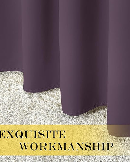 NICETOWN Patio Door Curtain 84 inches Long, Grommet Room Divider Curtain Panel Thermal Insulated Room Darkening for Bedroom/Office, Plum, W100 x L84, 1 Panel