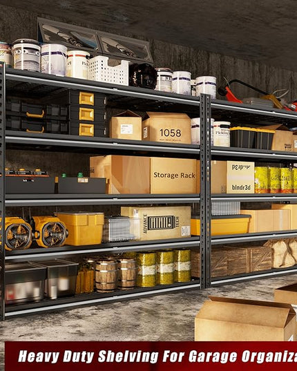 48" W Garage Shelving Heavy Duty,5-Tier Storage Shelves,3030LBS Adjustable Metal Shelving Units for Basement, Kitchen,Commercial,Warehouse,Pantry, 48" W x 72" H x 24" D