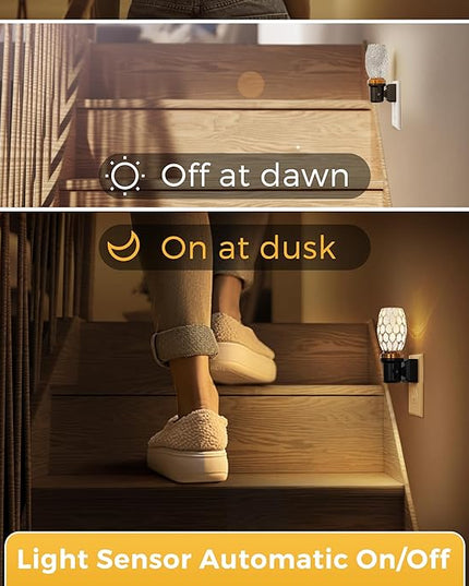 L LOHAS LED Night Light, LED Night Lights Plug into Wall, Dimmable Night Light with Auto Light Sensor, 3000K Warm White 0-100LM, Adjustable Brightness Nightlight, Bathroom Hallway Bedroom