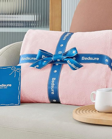 Bedsure GentleSoft Bedding Fleece Blanket for Girls and Boys - Soft Cozy Cute Small Throw Blankets for Travel, 43x55 Inches, Pink