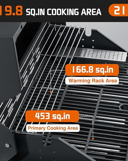 Propane Gas Grill, 5+1 Stainless Steel Barbecue Grill with Infrared Side Burner for Outdoor Cooking
