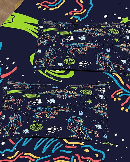 NINENINE Dinosaur Comforter Sets for Boys,Kids Dinosaur Bedding Set,Twin Size Bedding Sets for Boys Kids,Dark Blue Comforter Set with 1 Comforter 1 Pillowcase