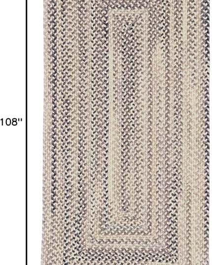 Capel American Heritage Pewter 7' 0" X 9' 0" Concentric Rectangle Braided Rug