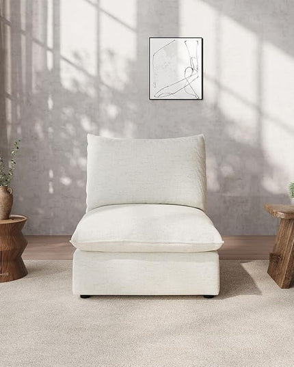 Waterproof Cloud Sectional Couches,High Backrest Down Filled Sofa for Living Room,Modular Sofas Spill & Stain-Resistant Cloud Couch,Detachable Couch Covers,Cream White