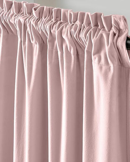 Lazzzy Blackout Curtains Thermal Insulated Room Window Drapes Super Soft Luxury Curtains for Living Room Bedroom Rod Pocket 2 Panels, Dusty Pink, 52" W x 84" L