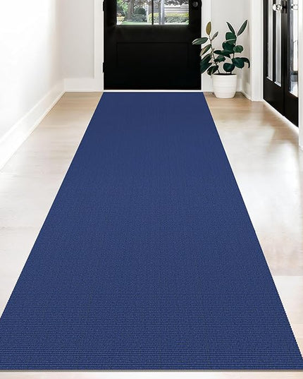 KOZYFLY Washable Runner Rug 3x12 ft Hallway Kitchen Runner Rugs with Rubber Backing Bobo Non Slip Entryway Runner Indoor, Long Carpet Runners for Hall Kitchen Entryway, Royal Blue