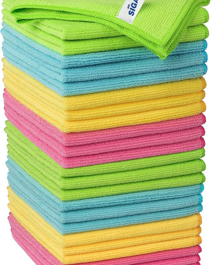 MR.SIGA Microfiber Cleaning Cloth, Pack of 24, Size:12.6" x 12.6"
