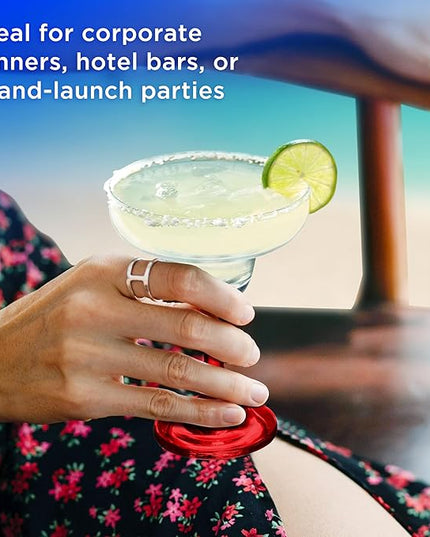 DISCOUNT PROMOS 10 Margarita Glasses Set, 9 oz. - Classic, Smooth, Barware, Glassware - Red