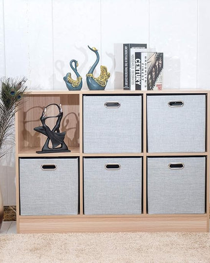 11 Inch Cube Storage Bins for Organization, Fabric Storage Cubes Closet Storage Bins for Cube Organizer, Thick and Heavy Duty Storage Baskets for Shelves, 4pcs, Sliver Grey