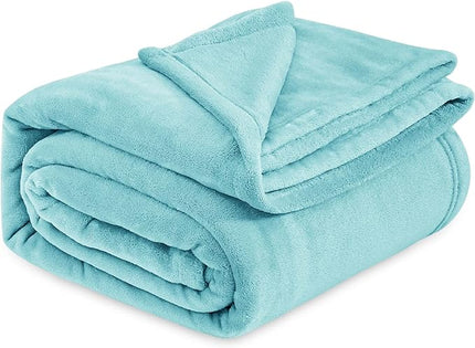 Bedsure GentleSoft Fleece Bed Blankets Queen Size River Blue - Soft Lightweight Plush Fuzzy Cozy Luxury Blanket Microfiber, 90x90 inches