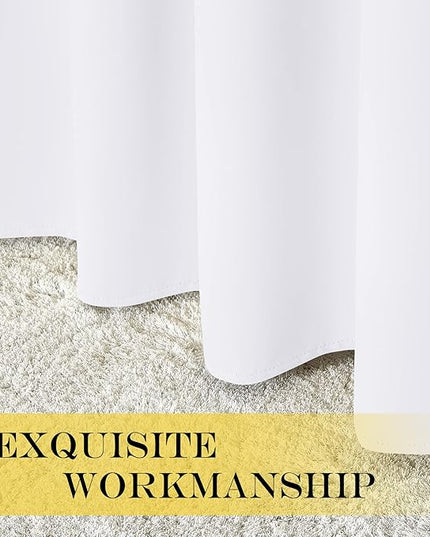 NICETOWN Room Darkening White Curtain for Living Room - Grommet Thermal Drape Sound Reducing Heat Blocking Window Treatments for Living Room/Doorway (1 Panel, W52 x L90)