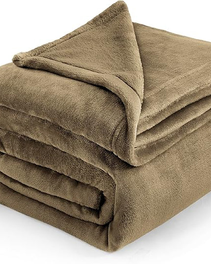 Bedsure GentleSoft Fleece Blankets Queen Size Camel - Bed Blanket Soft Lightweight Plush Fuzzy Cozy Luxury Microfiber, 90x90 inches