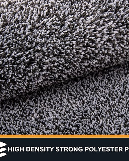 PURRUGS Easy Care Area Rug 6ft x 9ft, Non-Slip Washable Entryway Rug, Stain Resistant Accent Rug for Hallway, Living Room, Bedroom and Mudroom, Bluish Grey-Black