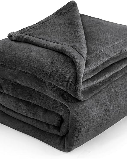 Bedsure GentleSoft Fleece Blankets King Size Dark Grey - Bed Blanket Soft Lightweight Plush Cozy Fuzzy Luxury Microfiber, 108x90 inches