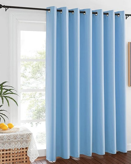 NICETOWN Blue Room Divider Curtains 100 inches Wide Curtains, Grommet Thermal Insulated Blackout Window Treatment Room Darkening for Sliding Glass Door Bedroom, 1 Panel, W100 x L84