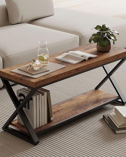 IBF Wooden Bench Indoor, Wood Entry Way Bench with Shoe Storage Rack for Entryway, Industrial Entryway Bench Seat for Foyer Bedroom Living Room Entrance Organization, Rustic Brown Oak, 39 Inch Long