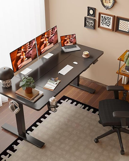 Adjustable Standing Desk, Large 79x31 Inches Standing Desk with Cable Management, Height Adjustable Home Office Computer Desk with with Cup Holder & Memory Preset