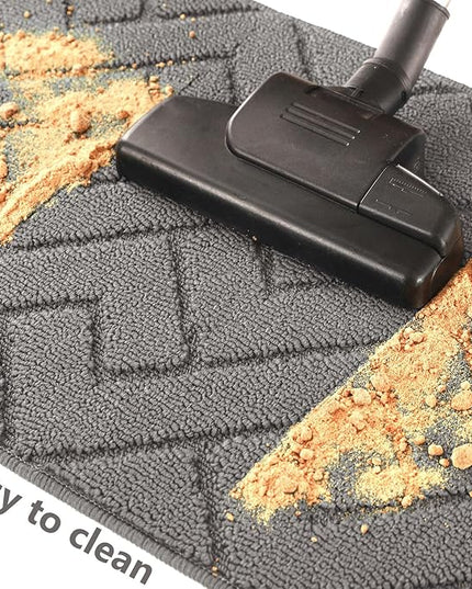 hicorfe Indoor Doormat,Front Back Door Mat Rubber Backing Non Slip Door Mats 20"x59" Absorbent Resist Dirt Entrance Doormat Inside Floor Mats Entryway Washable Low-Profile for Patio,Garden（Grey）