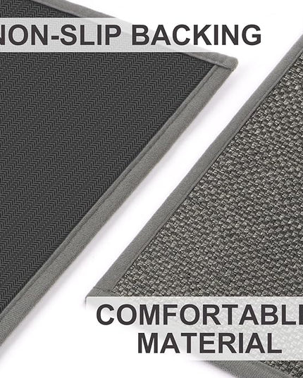 LEKEEPGO Door Mat 17"x29", Non Slip Door Mat Indoor Entrance, Rubber Backing Indoor Door mat Washable Absorbent Low-Profile Doormat Front Entryway Entry Resist Dirt Inside Door Mats, Grey