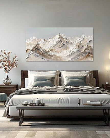 Grey Mountain Canvas Art Minimalist Wall Art Large Abstract Wall Decor Painting Nature Artwork for Living Room Bedroom Dining Room Office 29" x 59"