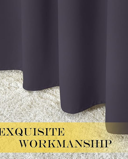NICETOWN Greyish Purple Blackout Curtains 84 inch Length, Grommet Top Room Darkening Drapes for Bedroom Living Room, Light Blocking Window Covering for Privacy (W66 x L84 Inch, 1 Panel)