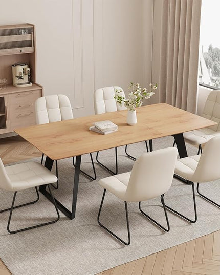 ZckyCine 67" Expandable Dining Table Set with Chairs – Modern Rectangular Wooden Table, Space-Saving Multifunctional Furniture for Kitchen, Apartment, or Small Dining Room