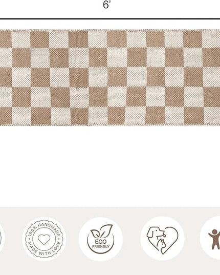 REDEARTH · Jute Cotton Area Rug - 2'x6' Rectangular Rug, Sustainable Handwoven, Non-Shedding, Soft & Durable – Reversible, Neutral Tones for Home Décor in Living Room, Dining Room, Bedroom