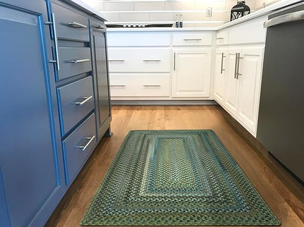 American Heritage Sage 8' 0" X 10' 0" Concentric Rectangle Braided Rug