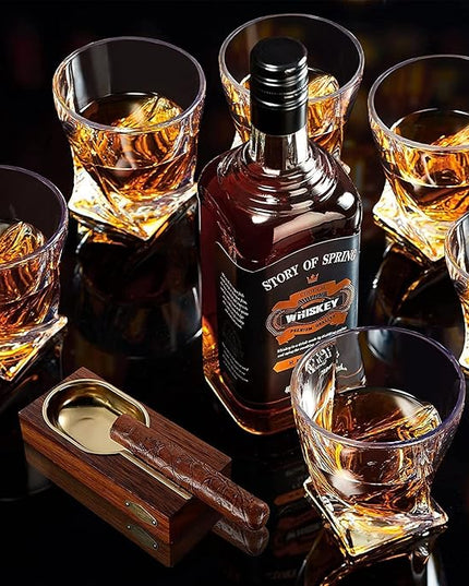 Old Fashioned Whiskey Glasses 10 OZ Rocks Glasses Set of 6, Gift Box - Barware For Bourbon, Scotch, Rum glasses, for Men Women