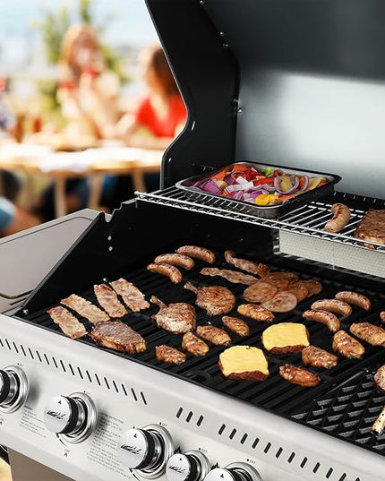 Royal Gourmet GA5403C 5-Burner Propane Gas Grill with Side Burner & Warming Rack, Outdoor BBQ Grill with 74,000 BTUs Output & 738 Sq. in. Cooking Area for Outdoor Barbecue, Coffee