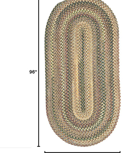 Capel American Heritage Moss Multi 5' 0" X 8' 0" Oval Braided Rug