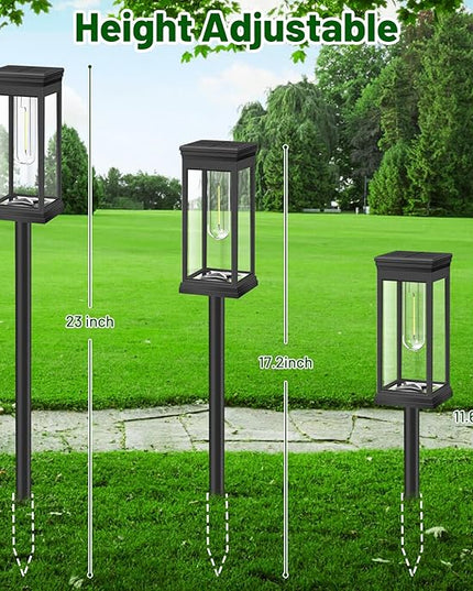 BesLowe 【Upgraded】 Solar Pathway Lights Outdoor, 8-Pack Large LED Solar Light Outdoor Waterproof, Super Bright Outside Lights for Yard, Sun-Powered Landscape Lighting for Garden Walkway, Cool White