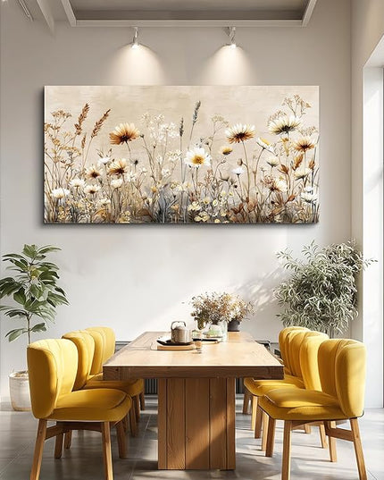XIGUANGART Flowers Framed Wall Art for Living Room Floral Large Wall Decor Wildflowers Pictures Modern Farmhouse Painting Canvas Art Prints Vintage Artwork For Bedroom Office Home Aesthetics 20"X40"