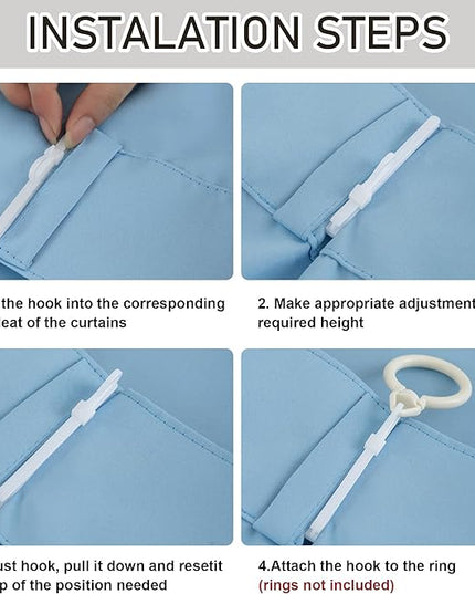 DONREN Light Blue Pinch Pleated Blackout Curtains with Hooks - 108 inch Length Room Darkening Thermal Insulated Window Curtain Panels for Living Room Bedroom 2 Panel 40" Wx108 L