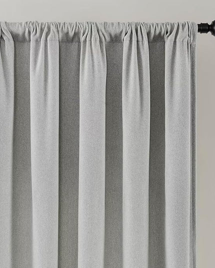 Joydeco Light Filtering Curtains 108 Inch Length for Bedroom, Faux Linen Curtains 108 Inches Long for Living Room, Pinch Pleat Curtains for Living Room 108 Inch Length(52x108 inch, Greyish White)