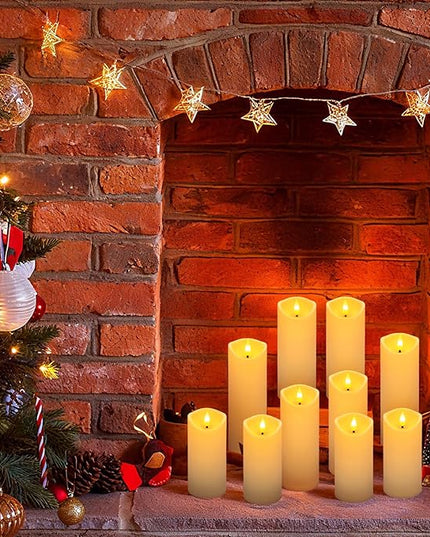 24 Pack Christmas Decoration Flickering Flameless Candles, Battery Operated Candles,LED Candles for Home Decor,Wedding,Halloween,Birthday,Valentine'sDay (D2.2 xH 5" 6" 7" Ivory)