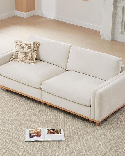 CHITA Super Large Luxury Loveseat Sectional Modular Sofa, Down Filled Modern Sofa, Deep Seat Comfty Cloud Couch, 83 inch Width, 2 Seat Couch, Solid Wood Leg, Linen