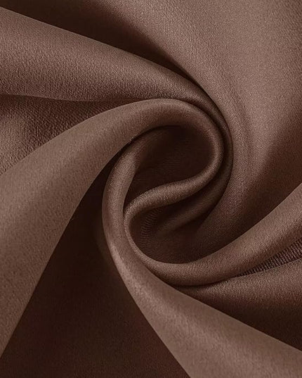 Joydeco Brown Custom Solid Single Blackout Curtain for Bedroom and Living Room, Grommet Thermal Insulated Room Darkening Curtain 1 Panel (Custom Size,Brown)