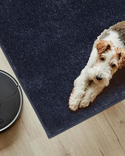 PURRUGS Easy Care Area Rug 4ft x 6ft, Non-Slip Machine Washable Entryway Rug, Dog Door Mat, Stain Resistant Accent Rug for Hallway, Living Room, Bedroom and Mudroom, Navy Blue