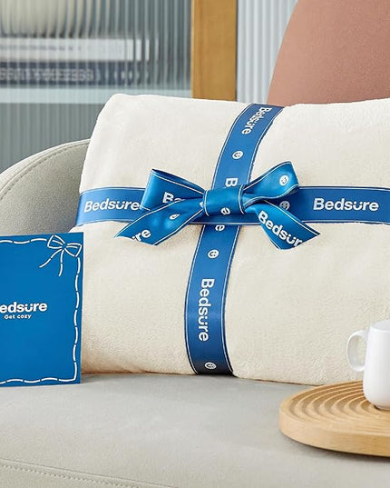 Bedsure GentleSoft Fleece Bed Blankets Full Size Cream - Soft Lightweight Plush Fuzzy Cozy Luxury Blanket Microfiber, 84x90 inches