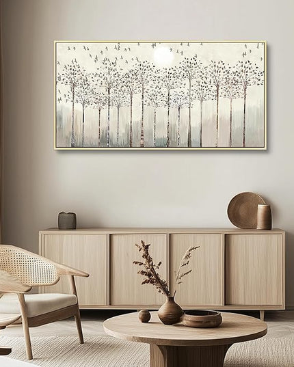Scenery Abstract Wall Paintings Framed Canvas Wall Art For Living Room Large Office Wall Decor For Bedroom Wall Decorations Pictures Artwork Canvas Prints Boho Home Wall Decor Natural Wood Framed