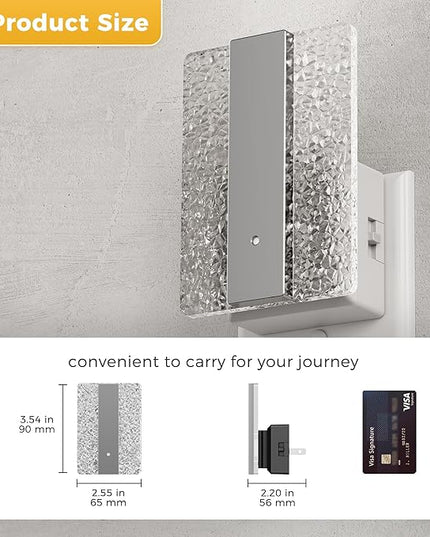 L LOHAS LED Night Lights Plug Into Wall, Night Light with Dusk-to-Dawn Sensor, Dimmable Decorative LED Nightlights, 0-100LM 3000K Adjustable Brightness for Bathroom, Hallway, Bedroom,Stairway